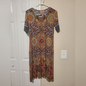 Johnny Was Multicolor Paisley Midi Dress XS